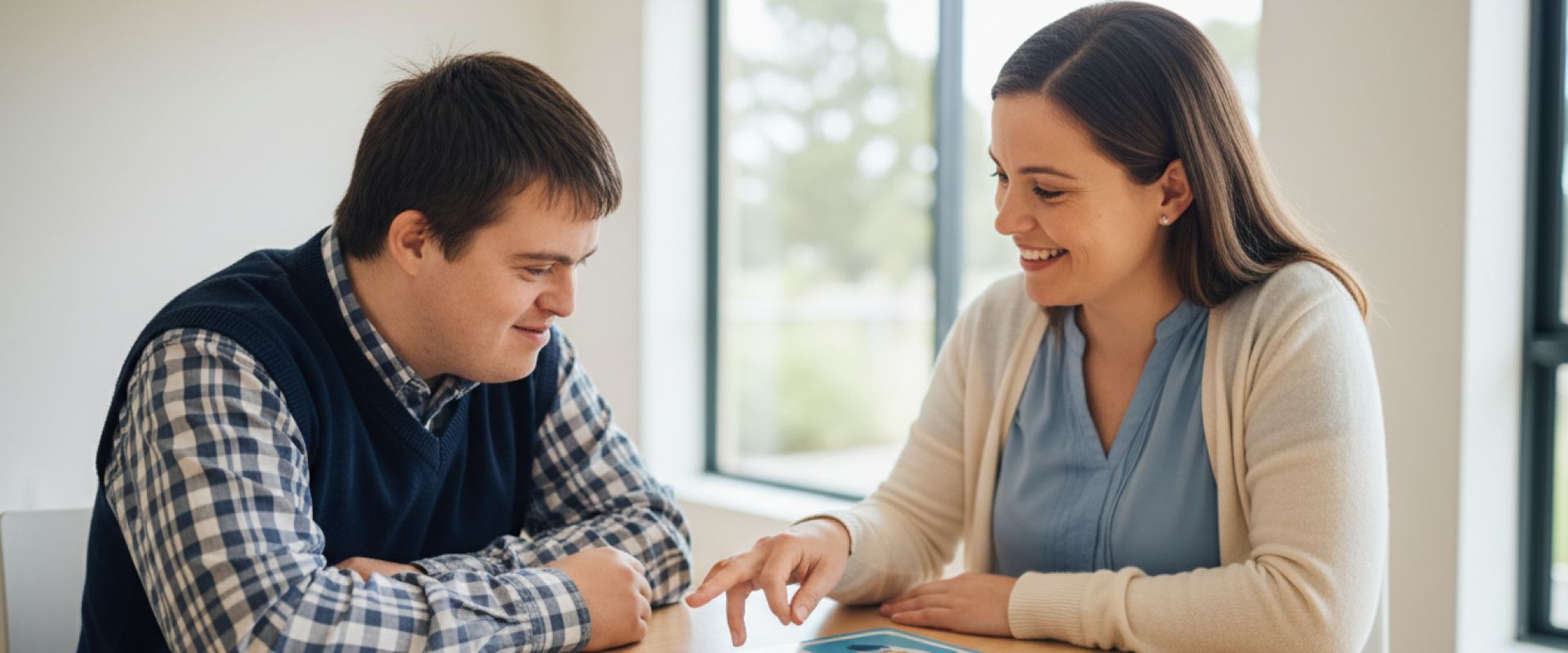 Practitioner working one-on-one with an NDIS participant during a behaviour support Liverpool session